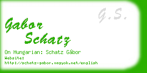 gabor schatz business card